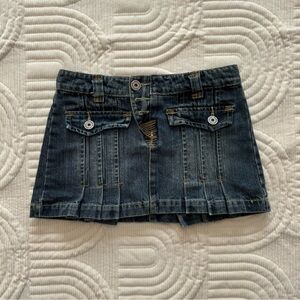 O Casuals pleated denim mini skirt